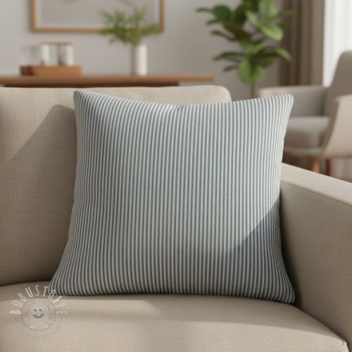 Dekostoff DOBBY Colored stripe blue