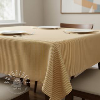 Dekostoff DOBBY Colored stripe ochre