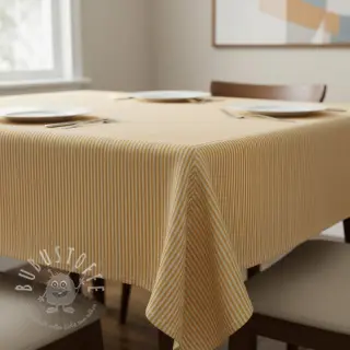 Dekostoff DOBBY Colored stripe ochre