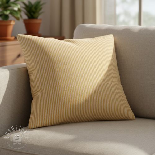 Dekostoff DOBBY Colored stripe ochre