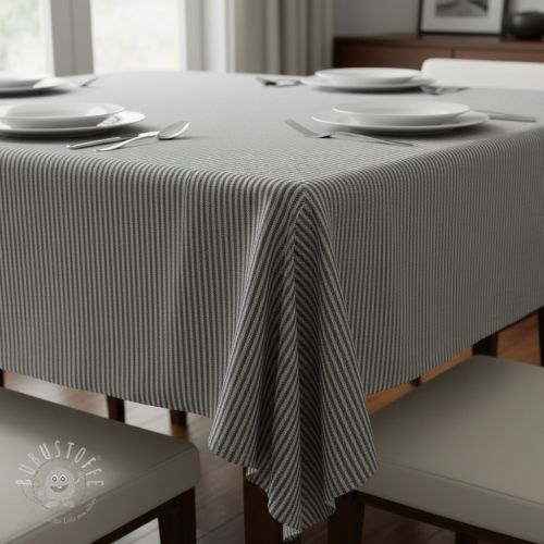 Dekostoff DOBBY Colored stripe graphite