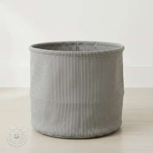 Dekostoff DOBBY Colored stripe graphite