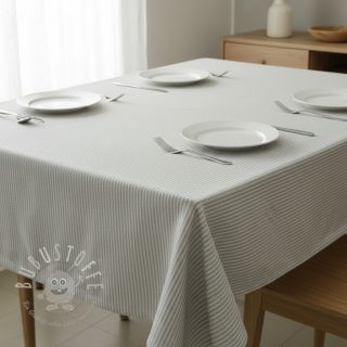 Dekostoff DOBBY Colored stripe light grey