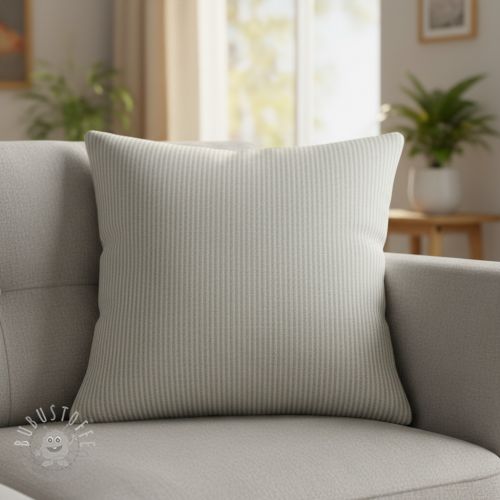 Dekostoff DOBBY Colored stripe light grey