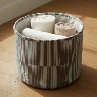 Dekostoff DOBBY Colored stripe black