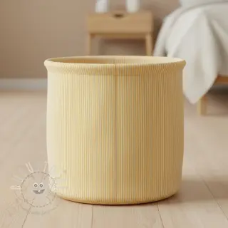 Dekostoff DOBBY Colored stripe pastel yellow
