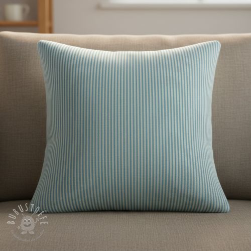 Dekostoff DOBBY Colored stripe turquoise