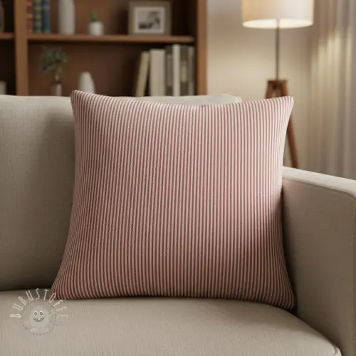 Dekostoff DOBBY Colored stripe burgundy