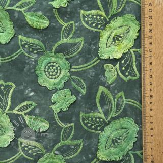 Baumwollstoff TIE DYE EMBROIDERY Flora design A