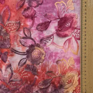 Baumwollstoff TIE DYE EMBROIDERY Flora design D