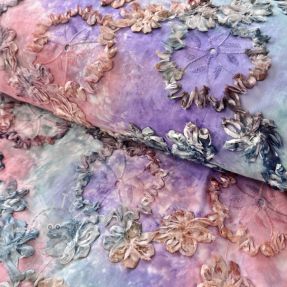 Baumwollstoff TIE DYE EMBROIDERY Eva tape design C