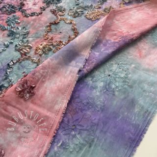 Baumwollstoff TIE DYE EMBROIDERY Eva tape design C