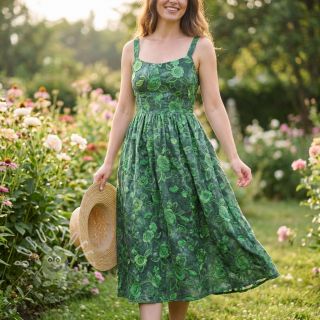 Baumwollstoff TIE DYE EMBROIDERY Flora design A