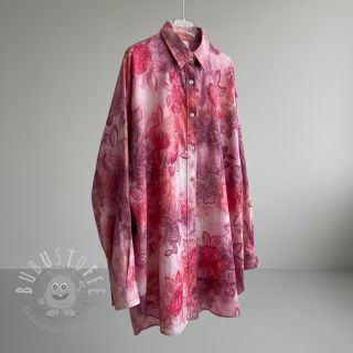 Baumwollstoff TIE DYE EMBROIDERY Flora design D