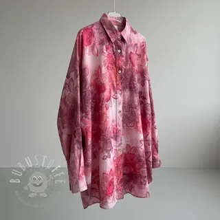 Baumwollstoff TIE DYE EMBROIDERY Flora design D