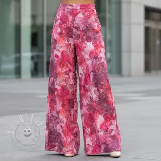 Baumwollstoff TIE DYE EMBROIDERY Flora design D