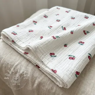 Double gauze/musselin Fruits cherry ORGANIC