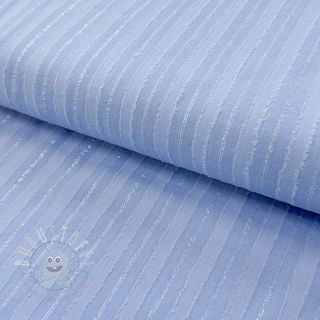 Baumwollstoff VOILE LUREX Stripes light blue