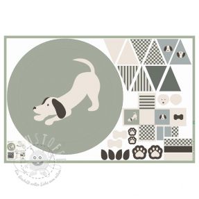 Baumwollstoff Dog PANEL digital print