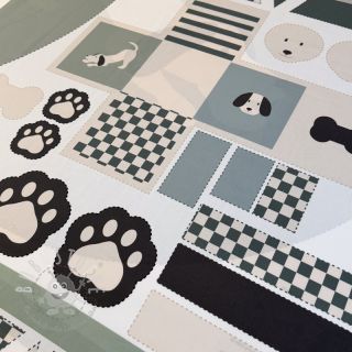 Baumwollstoff Dog PANEL digital print