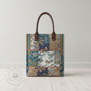 Dekostoff jacquard Basmati allover bleu