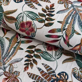 Dekostoff jacquard Neroli allover blanc