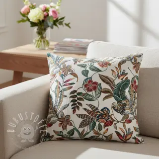 Dekostoff jacquard Neroli allover blanc
