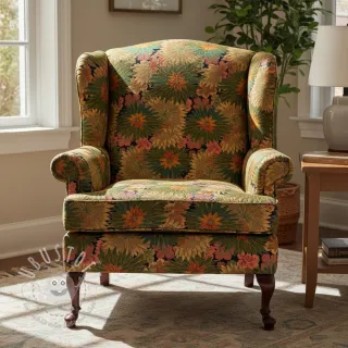 Dekostoff jacquard Matcha allover kaki