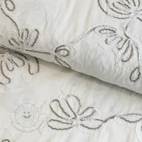 Baumwollstoff EMBROIDERY Loom En Light off white