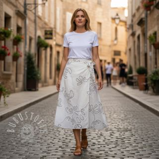 Baumwollstoff EMBROIDERY Loom En Light off white