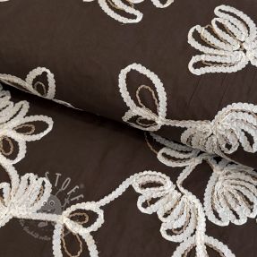 Baumwollstoff EMBROIDERY Loom En Light brown