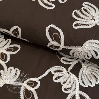 Baumwollstoff EMBROIDERY Loom En Light brown