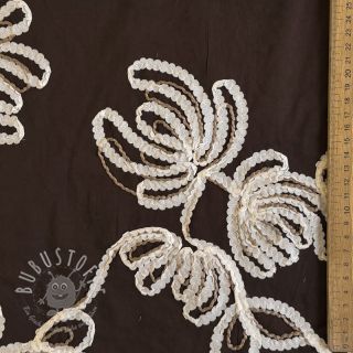 Baumwollstoff EMBROIDERY Loom En Light brown