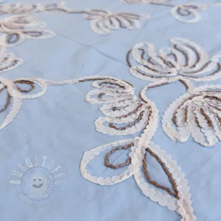 Baumwollstoff EMBROIDERY Loom En Light baby blue