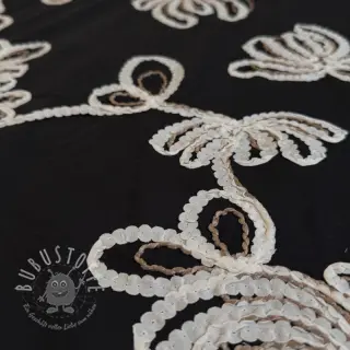 Baumwollstoff EMBROIDERY Loom En Light black
