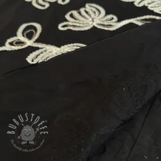 Baumwollstoff EMBROIDERY Loom En Light black