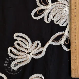 Baumwollstoff EMBROIDERY Loom En Light black