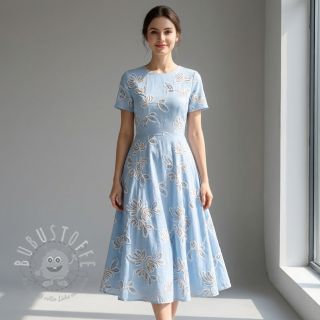 Baumwollstoff EMBROIDERY Loom En Light baby blue