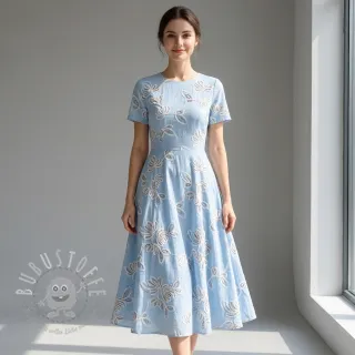 Baumwollstoff EMBROIDERY Loom En Light baby blue