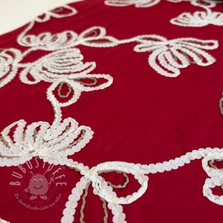 Baumwollstoff EMBROIDERY Loom En Light red