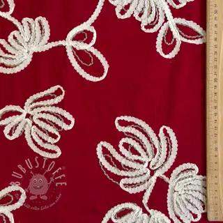 Baumwollstoff EMBROIDERY Loom En Light red