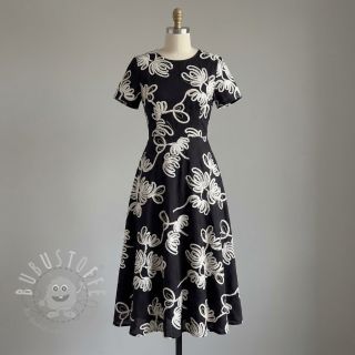 Baumwollstoff EMBROIDERY Loom En Light black