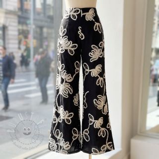 Baumwollstoff EMBROIDERY Loom En Light black