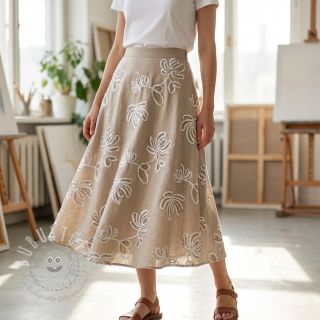 Baumwollstoff EMBROIDERY Loom En Light natural