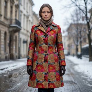 Dekostoff jacquard Matcha allover rouge