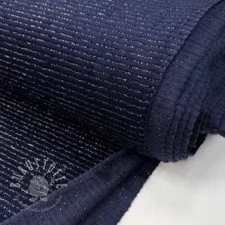 Samt VELVET LUREX Stripe marine