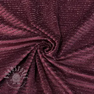 Samt VELVET LUREX Stripe bordeaux
