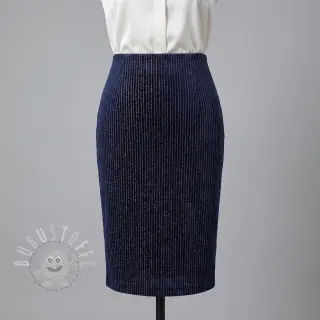 Samt VELVET LUREX Stripe marine