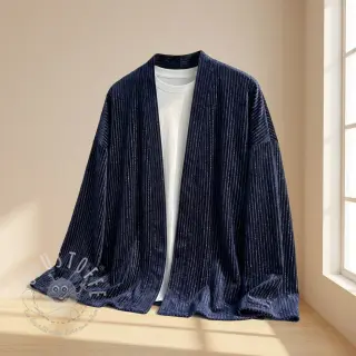 Samt VELVET LUREX Stripe marine