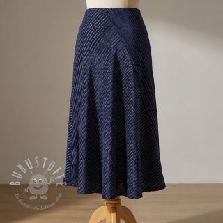 Samt VELVET LUREX Stripe marine